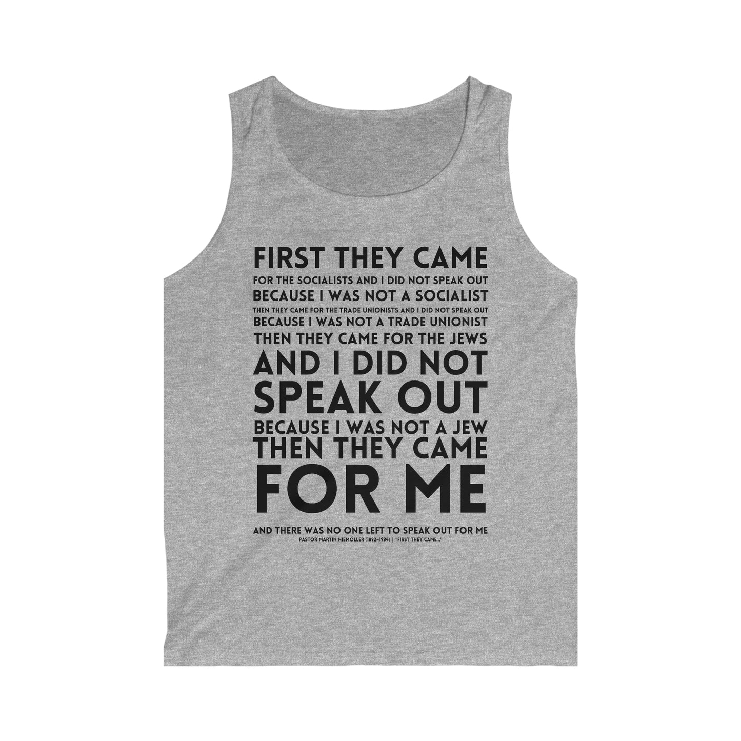 First They Came Men's Softstyle Tank Top