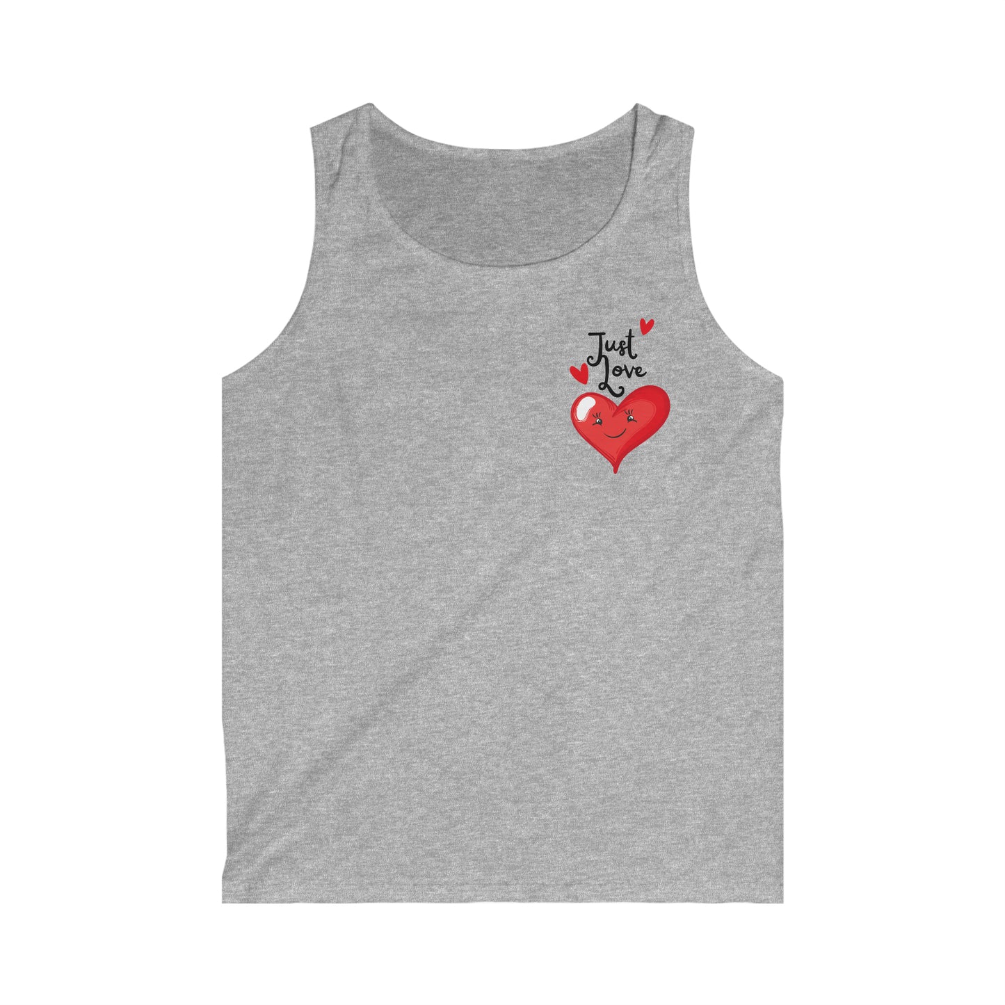 Just Love Red Heart Men's Softstyle Tank Top