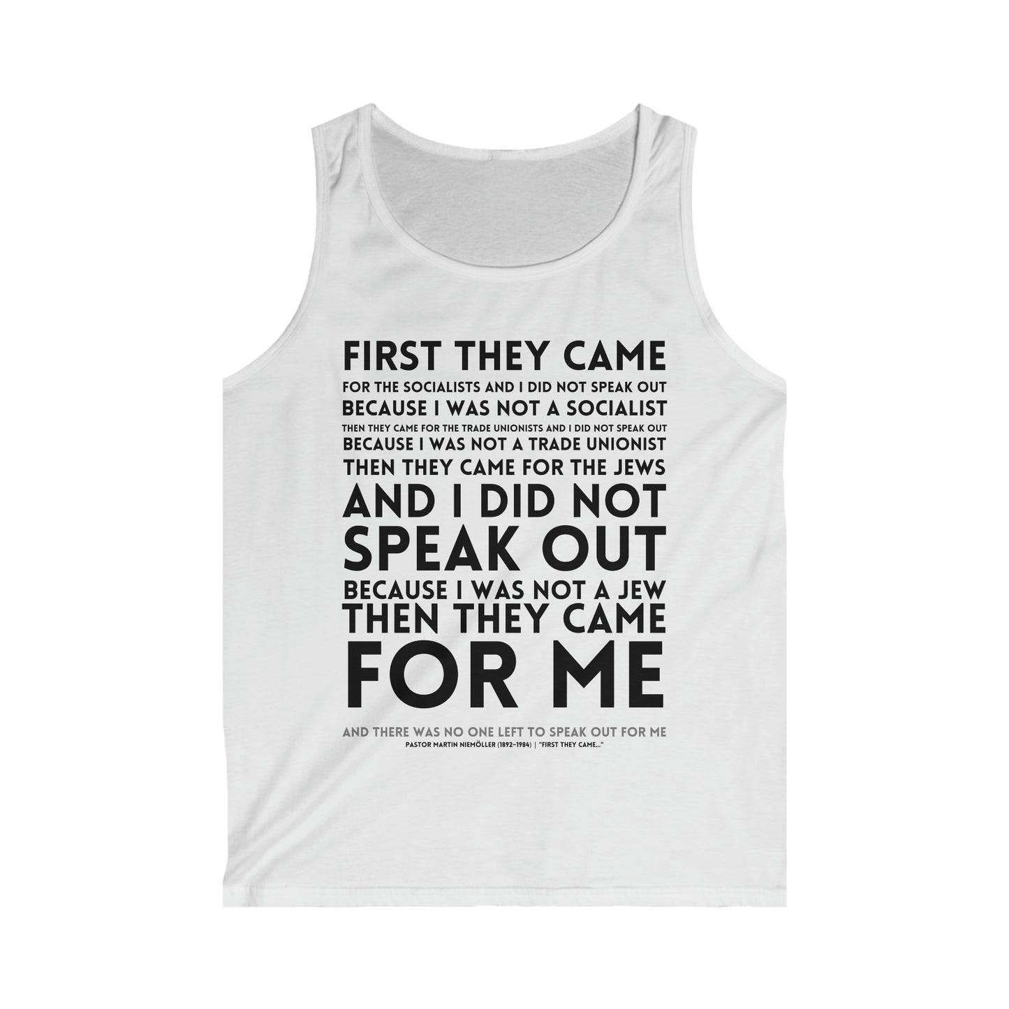 First They Came Men's Softstyle Tank Top