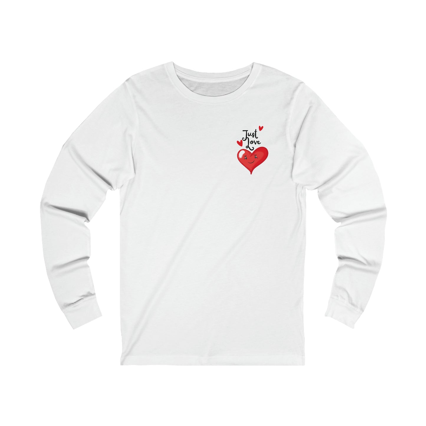 Just Love Red Heart Unisex Jersey Long Sleeve Tee