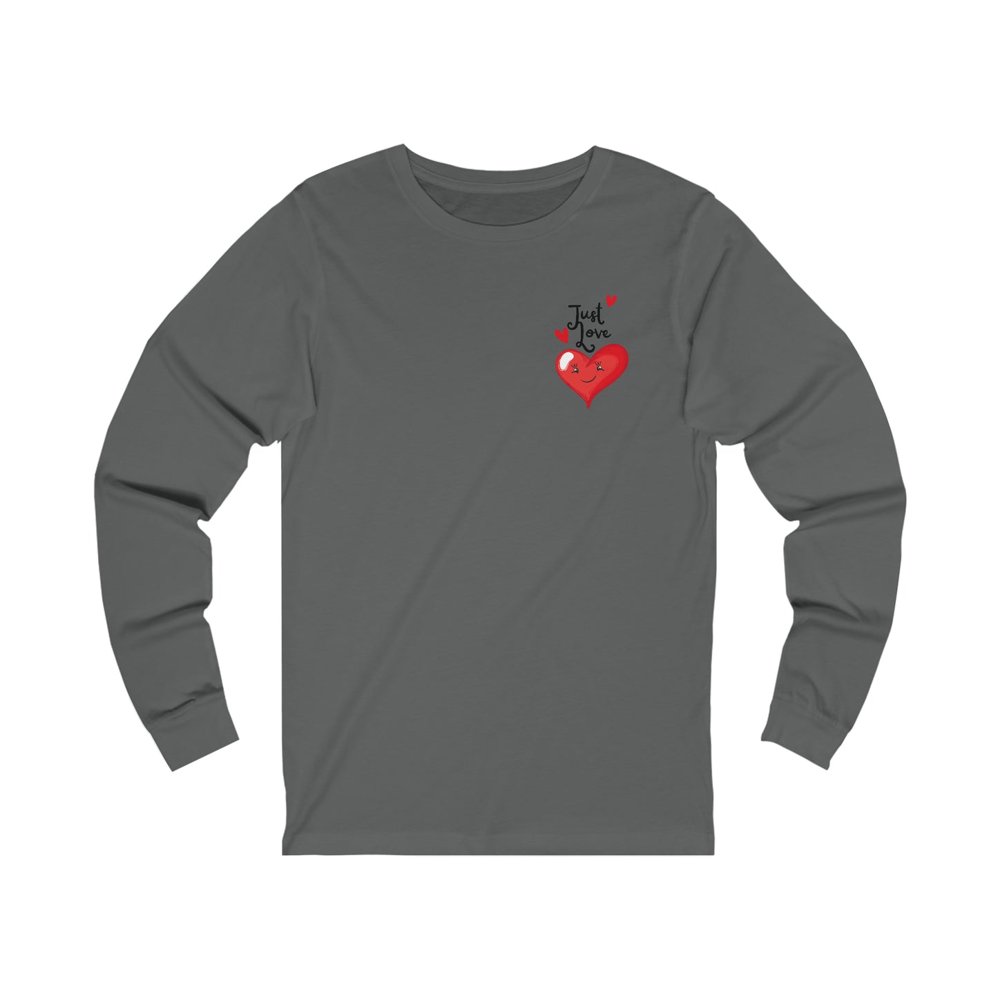 Just Love Red Heart Unisex Jersey Long Sleeve Tee