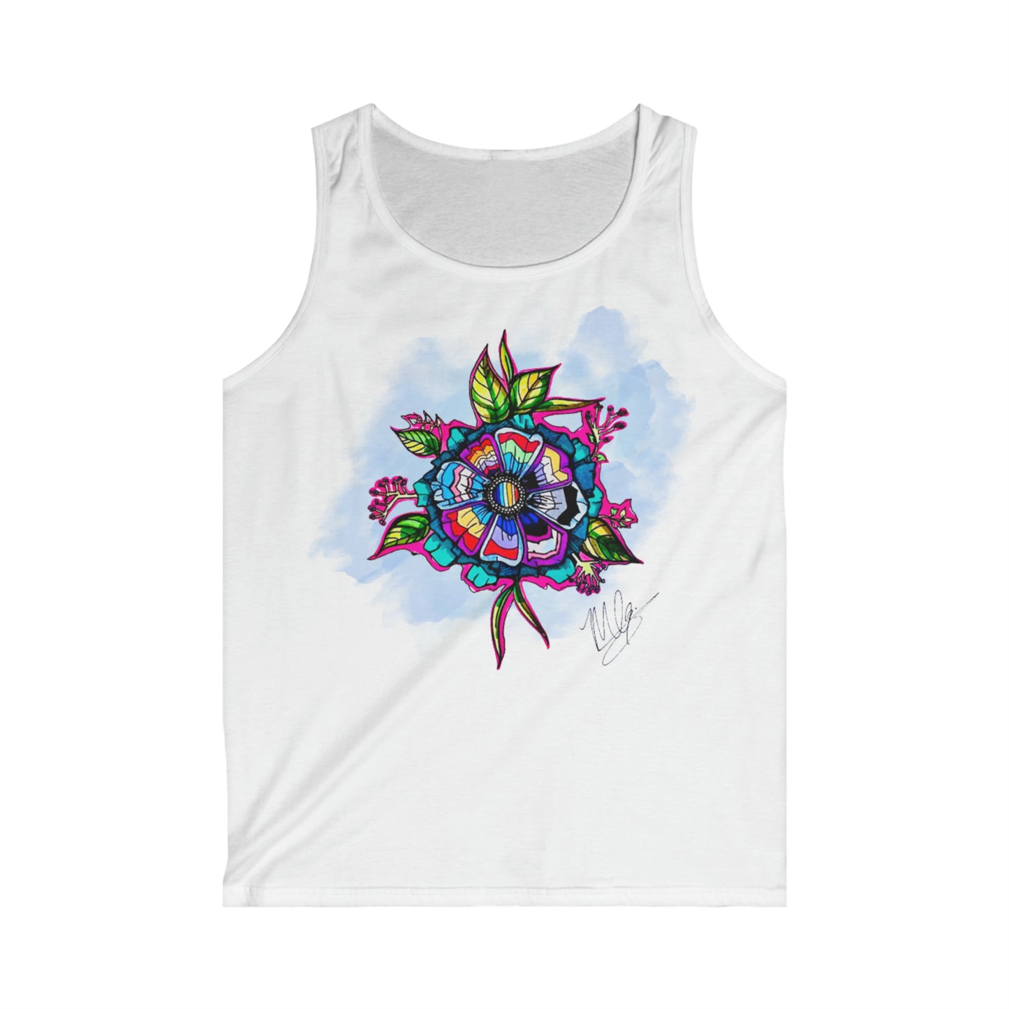 LGBTQIA+ Flags Flower Men's Softstyle Tank Top