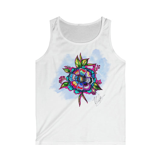 LGBTQIA+ Flags Flower Men's Softstyle Tank Top