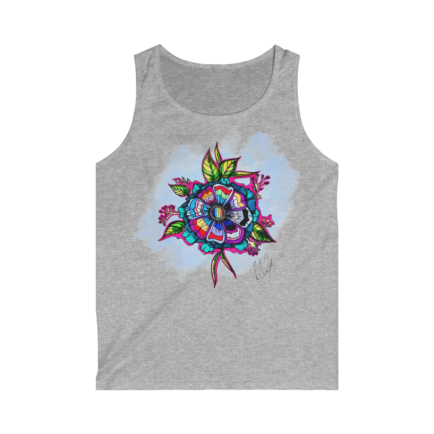 LGBTQIA+ Flags Flower Men's Softstyle Tank Top