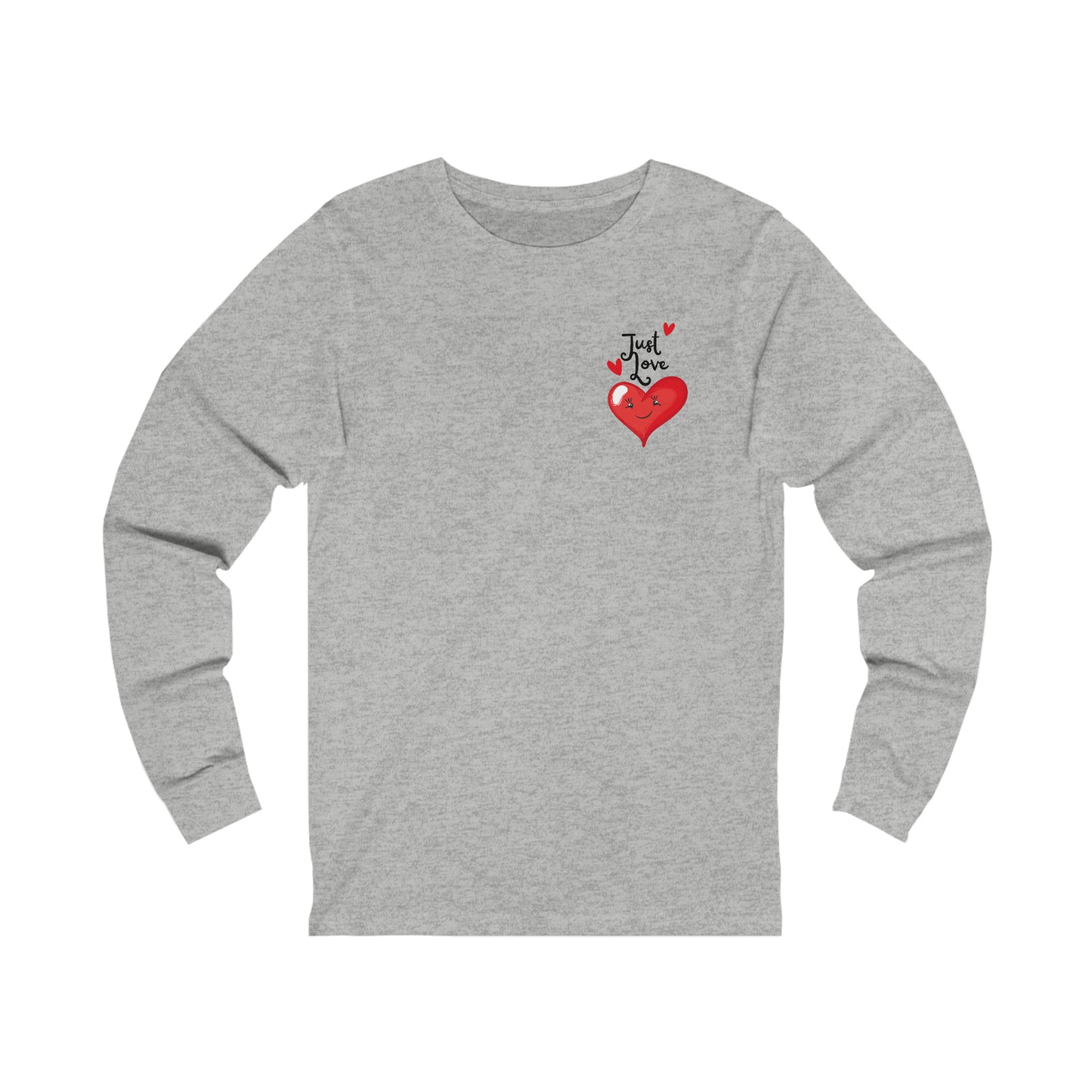 Just Love Red Heart Unisex Jersey Long Sleeve Tee