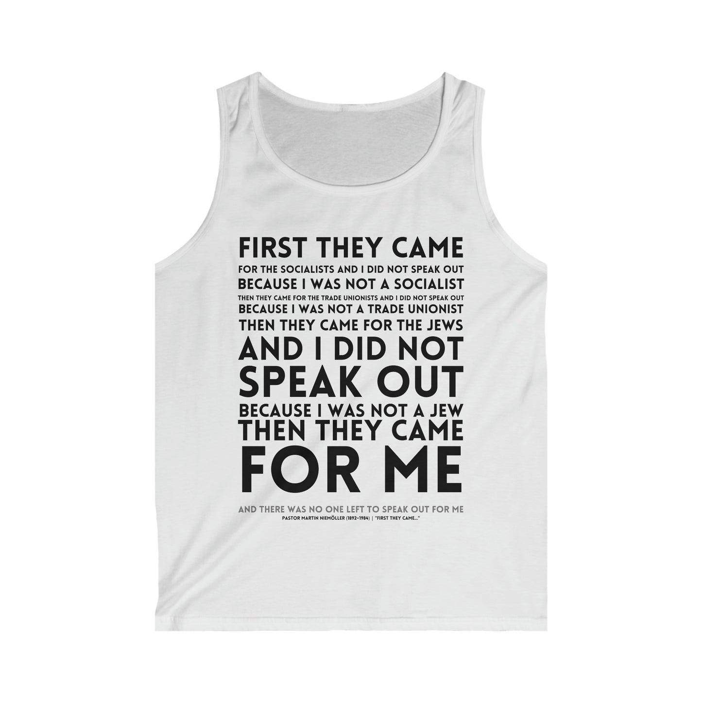 First They Came Men's Softstyle Tank Top